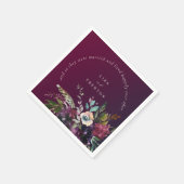 Bourgogne Bloemen Gelukkig Altijd Na Quote Trouwen Servet (Hoek)