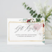 Bourgogne Bloemen Geometrische Huwelijkscadeau Reg Informatiekaartje (Staand voorkant)