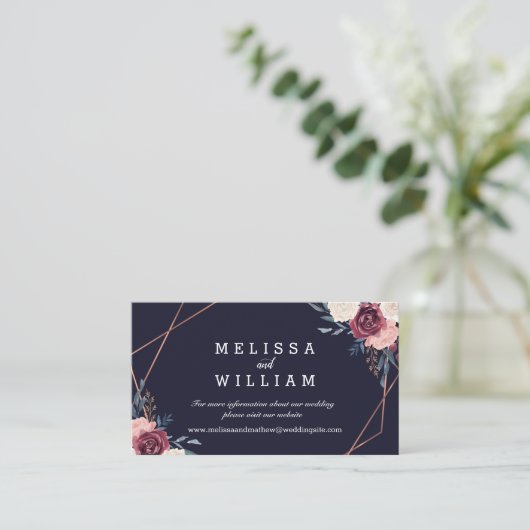 Bourgogne Bloemen Geometrische Midnight Blue Bruil Informatiekaartje (Staand voorkant)