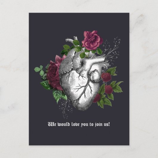 Bourgogne Bloemen Gotische Bruiloft Herinnering Briefkaart (Voorkant)