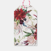 Bourgogne Bloemen Goud Geometrisch Bedankt Cadeaulabel (Achterkant)