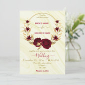 Bourgogne bloemen goudbruine marmer kaart (Staand voorkant)