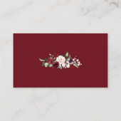 Bourgogne Bloemen Gouden Folie Chique Gift Registr Informatiekaartje (Achterkant)