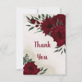 Bourgogne bloemen groen bedankkaart (Voorkant)