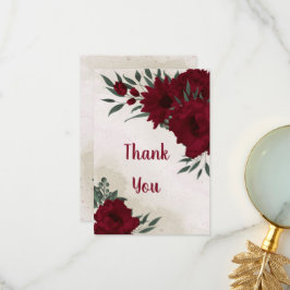 Bourgogne bloemen groen bedankkaart