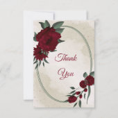 Bourgogne bloemen groen bedankkaart (Voorkant)