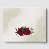 Bourgogne bloemen groen bruiloft gastenboek (Achterkant)