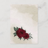 Bourgogne bloemen groen bruiloft informatiekaartje (Achterkant)