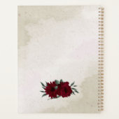 Bourgogne bloemen groen bruiloft planner (Achterkant)