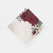 Bourgogne bloemen groen bruiloft servet (Hoek)