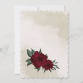 Bourgogne bloemen groen krans bruiloft kaart (Achterkant)