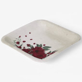 Bourgogne bloemen groen papieren bordje (Gebogen)