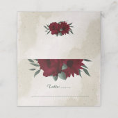 Bourgogne bloemen groen plaatskaartje (Buitenkant ongevouwen)