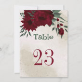 Bourgogne bloemen groen tafelnummer (Voorkant)