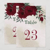Bourgogne bloemen groen tafelnummer (Voorkant / Achterkant)