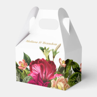 Bourgogne Bloemen Groen Wit Goud Bruiloft Bedankdoosjes