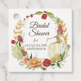 Bourgogne Bloemen Herfst Foliage Wit Pompoen Brida Bedankjes Labels