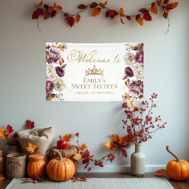 Bourgogne Bloemen Herfst Herfst Sweet 16 Spandoek
