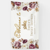 Bourgogne Bloemen Herfst Herfst Sweet 16 Spandoek (Verticaal)