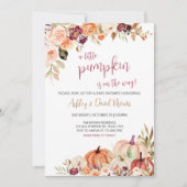 Bourgogne Bloemen Herfst Pompoen Baby shower Kaart (Voorkant)