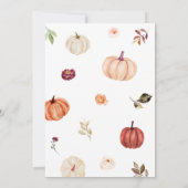 Bourgogne Bloemen Herfst Pompoen Baby shower Kaart (Achterkant)