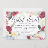 Bourgogne Bloemen & Herfst Pompoen Vrijgezellenfee Kaart (Voorkant)