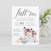 Bourgogne Bloemen & Herfst Pompoen Vrijgezellenfee Kaart (Staand voorkant)