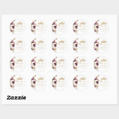 Bourgogne Bloemen Herfst Sweet 16 Dank u Kaarten Ronde Sticker (Vel)