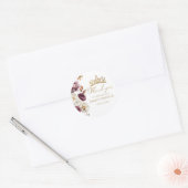 Bourgogne Bloemen Herfst Sweet 16 Dank u Kaarten Ronde Sticker (Envelop)