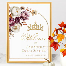 Bourgogne Bloemen Herfst Sweet Sixteen Welkomstbor Poster