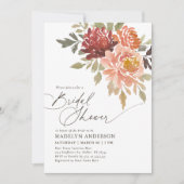 Bourgogne Bloemen Herfst Vrijgezellenfeest Kaart (Voorkant)