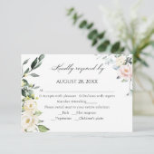 Bourgogne Bloemen Herfstboog Trouwen RSVP Kaarten (Staand voorkant)