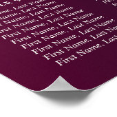 Bourgogne Bloemen Huwelijk Zitting Grafiek Sjabloo Poster (Hoek)