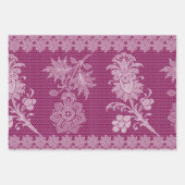 Bourgogne bloemen kant bruiloftsdouche inpakpapier vel (Voorkant 3)