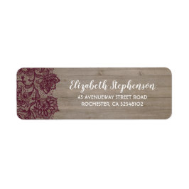 Bourgogne Bloemen Kant Rustiek Etiket