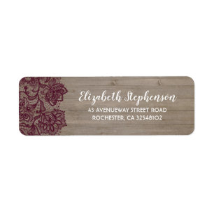 Bourgogne Bloemen Kant Rustiek Etiket