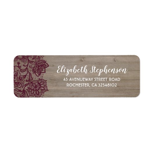 Bourgogne Bloemen Kant Rustiek Etiket (Voorkant)