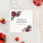 Bourgogne Bloemen Kerstthema Winter bruiloft Servet (Insitu)