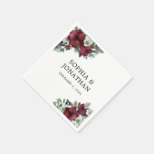 Bourgogne Bloemen Kerstthema Winter bruiloft Servet (Hoek)