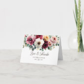 Bourgogne Bloemen Liefde en Bedankt bruiloft (Voorkant)