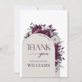 Bourgogne Bloemen Liefde in Bloom Dank u Bedankkaart (Voorkant)