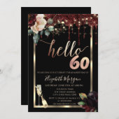 Bourgogne Bloemen, Lijst, Champagne 60e Verjaardag Kaart (Voorkant / Achterkant)