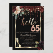 Bourgogne Bloemen, Lijst, Champagne 65e Verjaardag Kaart (Voorkant / Achterkant)