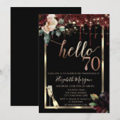 Bourgogne Bloemen, Lijst, Champagne 70e Verjaardag Kaart (Voorkant / Achterkant)