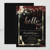 Bourgogne Bloemen, Lijst, Champagne 75e Verjaardag Kaart (Voorkant / Achterkant)