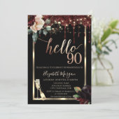 Bourgogne Bloemen, Lijst, Champagne 90ste Verjaard Kaart (Staand voorkant)