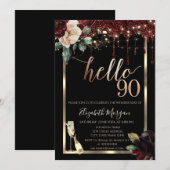 Bourgogne Bloemen, Lijst, Champagne 90ste Verjaard Kaart (Voorkant / Achterkant)