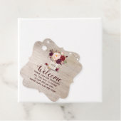 Bourgogne Bloemen Mason Jar Bruiloft Welkomsttas G Bedankjes Labels (In situ)