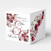 Bourgogne Bloemen Moderne 'Repetitie Diner' Trouwe Bedankdoosjes (Voorkant Zijde)