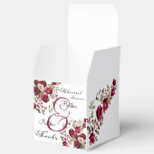 Bourgogne Bloemen Moderne 'Repetitie Diner' Trouwe Bedankdoosjes (Geopend)